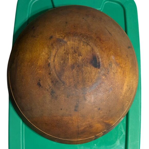 Large Vintage Wooden Salad Bowl patina rustic popcorn salad - Picture 11 of 16